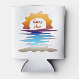 Rafraîchisseur Pour Canette Perpetual Sun Beach "Happy Place" Line Art