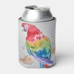 Rafraîchisseur Pour Canette Perroquet rouge Macaw Aquarelle Oiseau Design