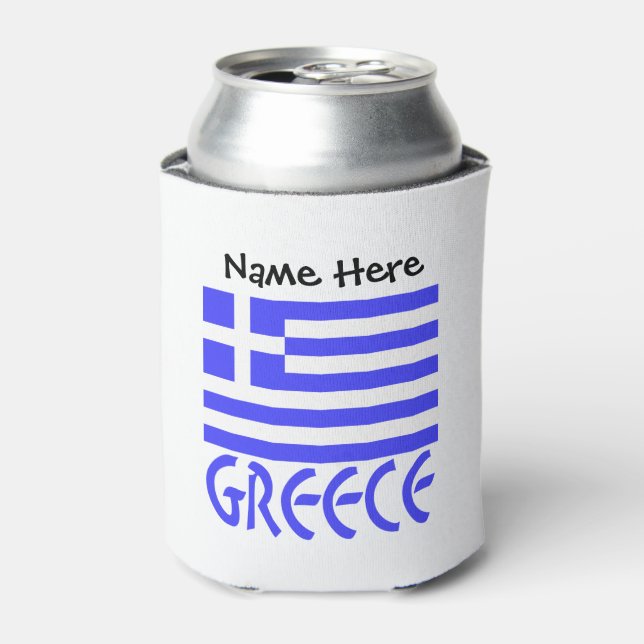 Rafraîchisseur Pour Canette Personnalisation du drapeau grec (Can devant)
