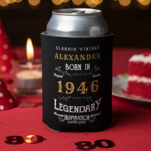 Rafraîchisseur Pour Canette Personnalisé 80e anniversaire Ajouter un nom Année