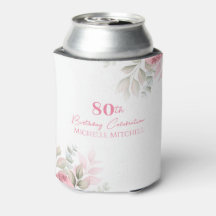 Personnalisé 80e anniversaire Aquarelle rose Flora