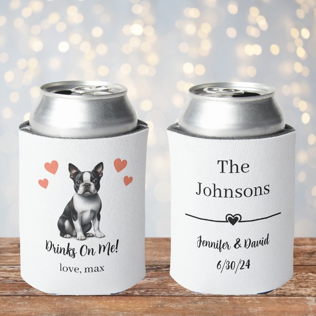 Rafraîchisseur Pour Canette Personnalisé Boston Terrier Mariage animal de comp (Créateur téléchargé)