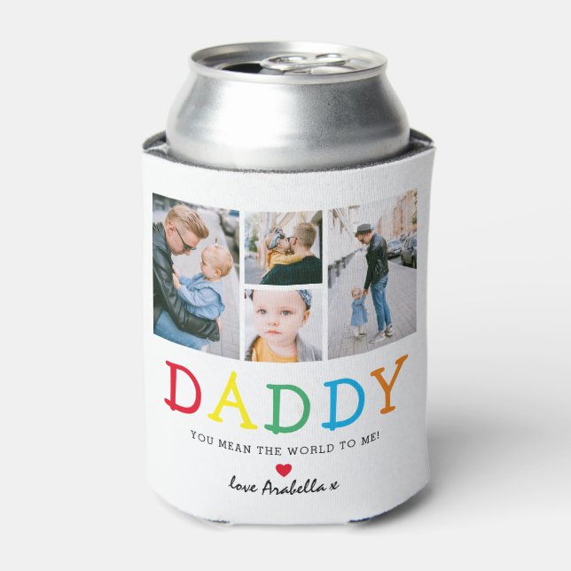 Rafraîchisseur Pour Canette Personnalisé Cute 'Papa' Photo Collage Keepsaké (Can devant)