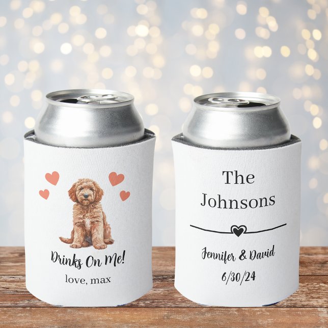 Rafraîchisseur Pour Canette Personnalisé Goldendoodle Mariage pour animaux de  (Créateur téléchargé)