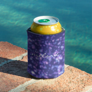 Rafraîchisseur Pour Canette Personnalisé Moderne Bleu Violet Étoile Cosmos Nom