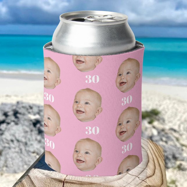 Rafraîchisseur Pour Canette Personnaliser Face 20th 30th 40th 50th Birthday Cr (Créateur téléchargé)