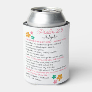 Rafraîchisseur Pour Canette Personnaliser Psaume 23-NIV Bible Scripture Fleurs