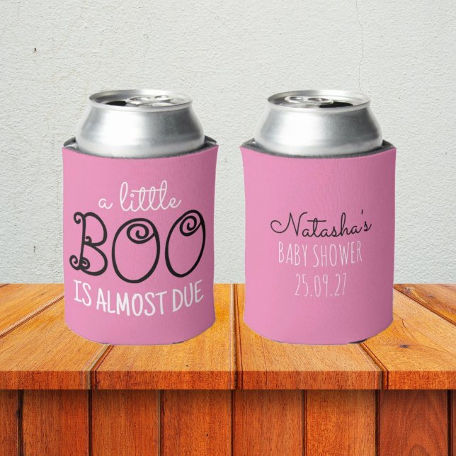 Rafraîchisseur Pour Canette Petit Boo Halloween Baby shower fille rose (Créateur téléchargé)