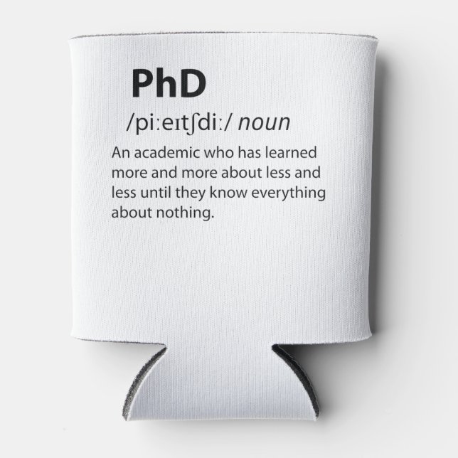 Rafraîchisseur Pour Canette PhD Drôle Dictionnaire Définition (Devant)