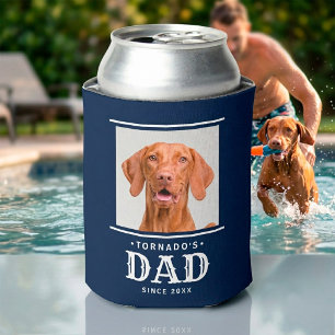 Rafraîchisseur Pour Canette Photo de chien personnalisée "Papa Chien Depuis"