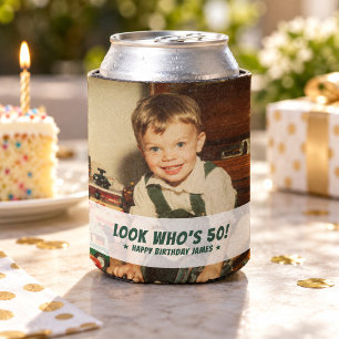 Rafraîchisseur Pour Canette Photo de Fête d'Anniversaire Rétro 50 ans