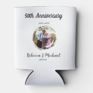 Rafraîchisseur Pour Canette photo de mariage 50e anniversaire cercle nom année