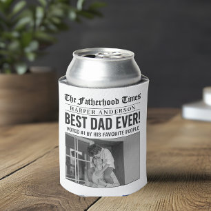 Rafraîchisseur Pour Canette Photo du journal personnalisé Best Papa Ever