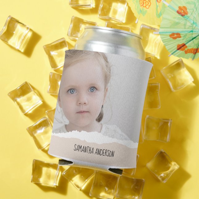 Rafraîchisseur Pour Canette Photo et Perosnalized Text pink (Été in situ)