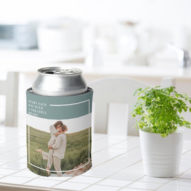 Rafraîchisseur Pour Canette Photo moderne Green Famille Jolie Cadeau (Créateur téléchargé)