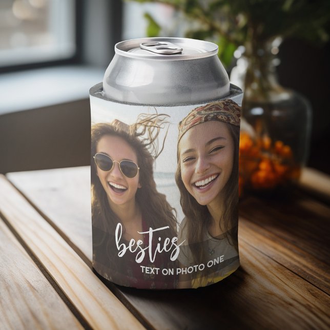 Rafraîchisseur Pour Canette Photo personnalisée 2 - Texte personnalisé - Besoi (Personalized can cooler with an area to add photos and custom text)
