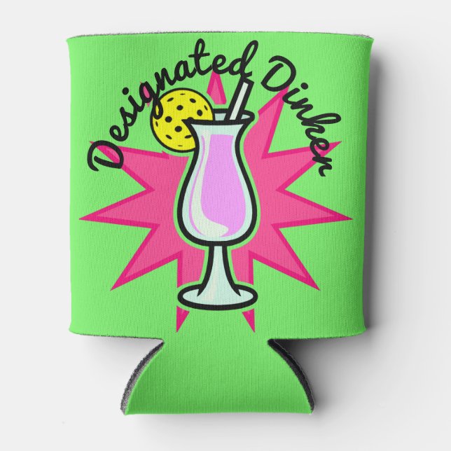 Rafraîchisseur Pour Canette Pickleball Dinker désigné - Cocktail rose (Devant)