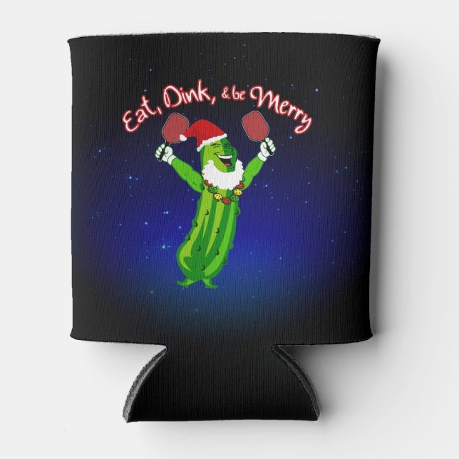 Rafraîchisseur Pour Canette Pickleball Noël Pickleball Santa Hat Pickle (Devant)