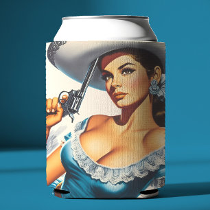 Rafraîchisseur Pour Canette Pin-up rétro Far West