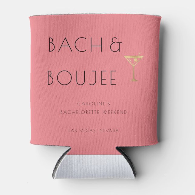 Rafraîchisseur Pour Canette Pink Bach et Boujee Bachelorette (Devant)