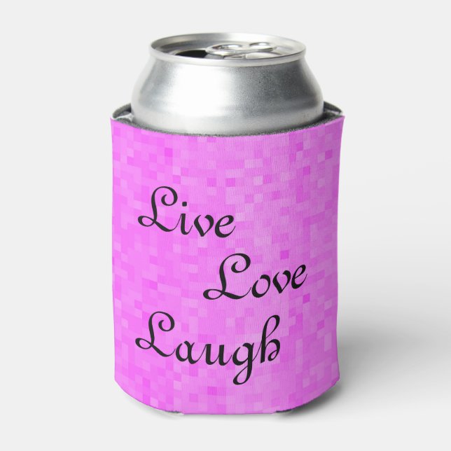 Rafraîchisseur Pour Canette Pink Live Love Rire Stubby Holder, (Can devant)
