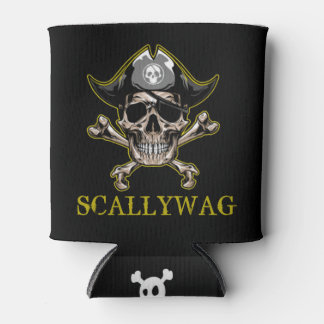 Rafraîchisseur Pour Canette PIRATE CARRIBÉAN SKULS Crossbones Scallywag Can