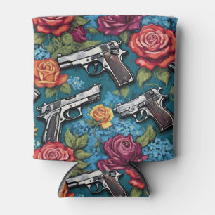 Rafraîchisseur Pour Canette Pistol Roses d'armes à feu Oubliez-moi non Turquoi