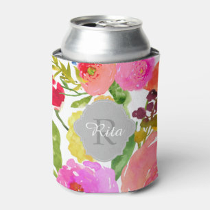 Rafraîchisseur Pour Canette PixDezines Aquarelle florale/Fond pour bricolage