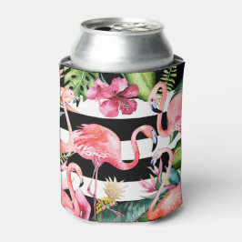 Rafraîchisseur Pour Canette PixDezines Flamants roses roses+aquarelle florale