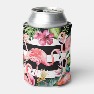 Rafraîchisseur Pour Canette PixDezines Flamants roses roses+aquarelle florale