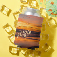 Plage S'il vous plaît Tropical Orange Yellow Sunse