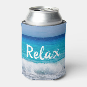 Rafraîchisseur Pour Canette Plage tropicale Turquoise Blue Ocean Mousse