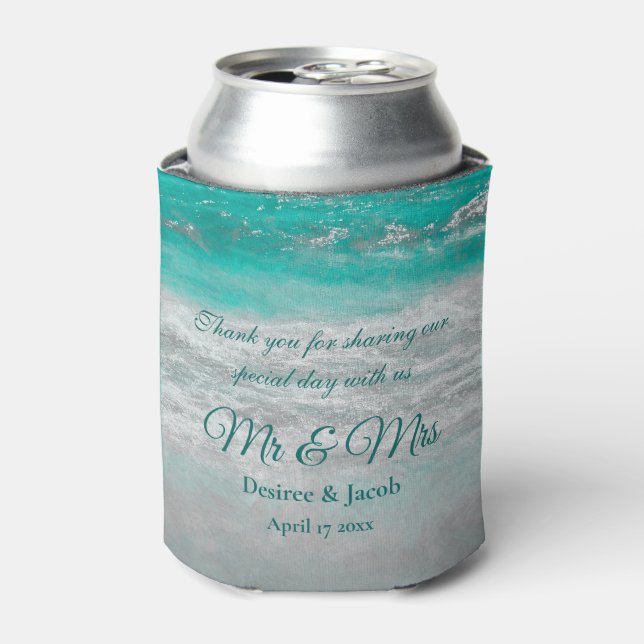Rafraîchisseur Pour Canette Plage Turquoise Tropical Coastal Waves Ocean (Can devant)