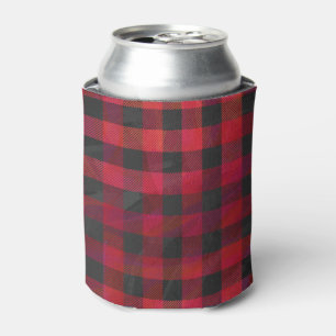 Rafraîchisseur Pour Canette Plaid Checkered rouge et noir