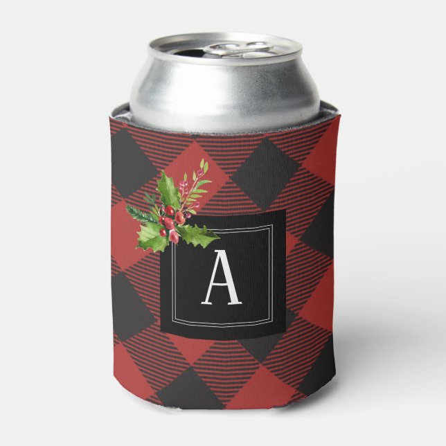 Rafraîchisseur Pour Canette Plaid de buffle rouge et noir (Can devant)