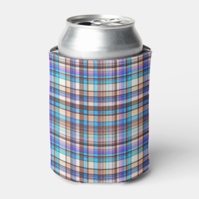 Rafraîchisseur Pour Canette Plaid Fabric Checkered Print Pattern-57688 (Can devant)
