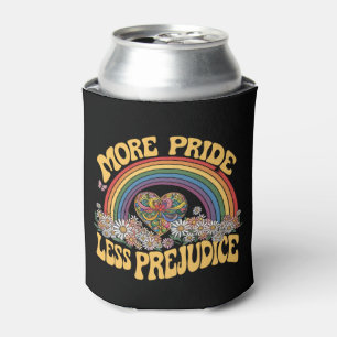 Rafraîchisseur Pour Canette Plus de fierté moins de préjugés Retro Rainbow Pri