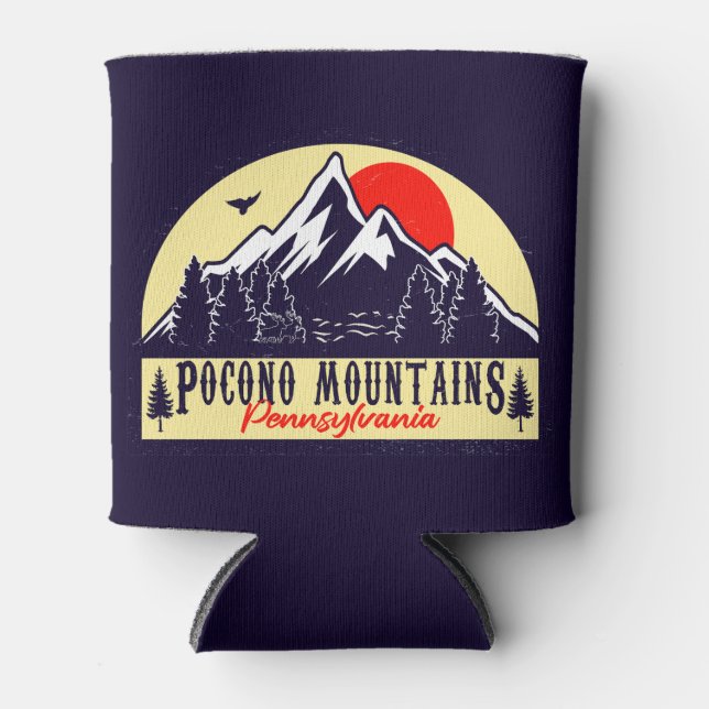 Rafraîchisseur Pour Canette Poconos Pennsylvania PA Mountain Gift Retro (Devant)