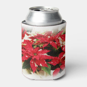 Rafraîchisseur Pour Canette Poinsettias Festive Rouge Blanc Floral