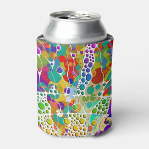 Rafraîchisseur Pour Canette Points colorés Spirales Peinture à la main 2