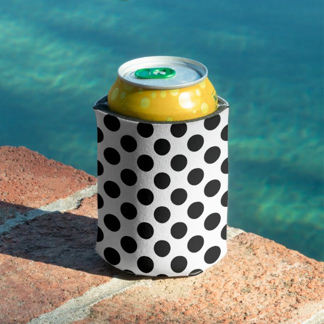Rafraîchisseur Pour Canette Pois, Motif Polka Dot, noir et blanc (Piscine in situ)