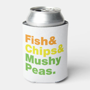 Rafraîchisseur Pour Canette Poissons & Chips & Pois Mousseux.