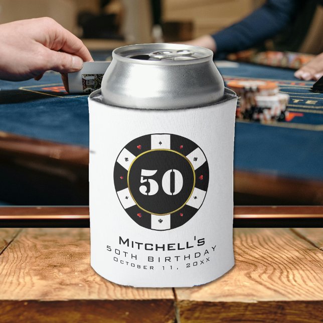 Rafraîchisseur Pour Canette Poker Chip 50e fête d'anniversaire (Poker Chip 50th Birthday Party Can Cooler
)