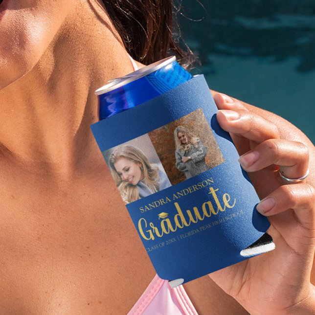 Rafraîchisseur Pour Canette Police Or moderne | Collage de photos (Créateur téléchargé)