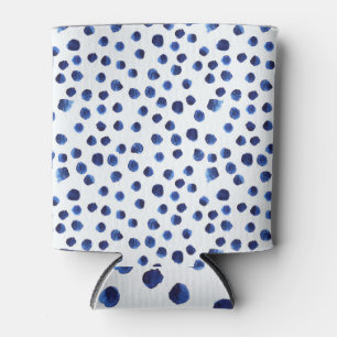 Rafraîchisseur Pour Canette Polka Bleue : Aquarelle Point sans joint.