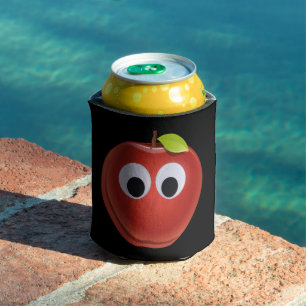 Rafraîchisseur Pour Canette Pomme rouge drôle avec yeux de googly