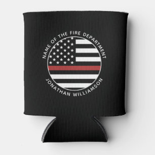 Rafraîchisseur Pour Canette Pompier personnalisé Mince Red Line USA Drapeau