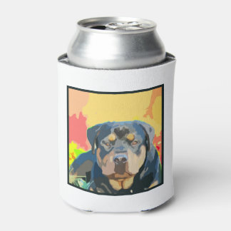 Rafraîchisseur Pour Canette Portrait Rottweiler Peinture numérique