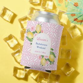 Rafraîchisseur Pour Canette Positano Lemons Fleurs Roses Bachelorette Party