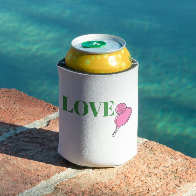 Rafraîchisseur Pour Canette Preppy Love Pickleball rose (Piscine in situ)